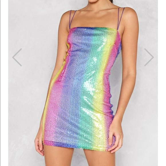 very rainbow sequin dress